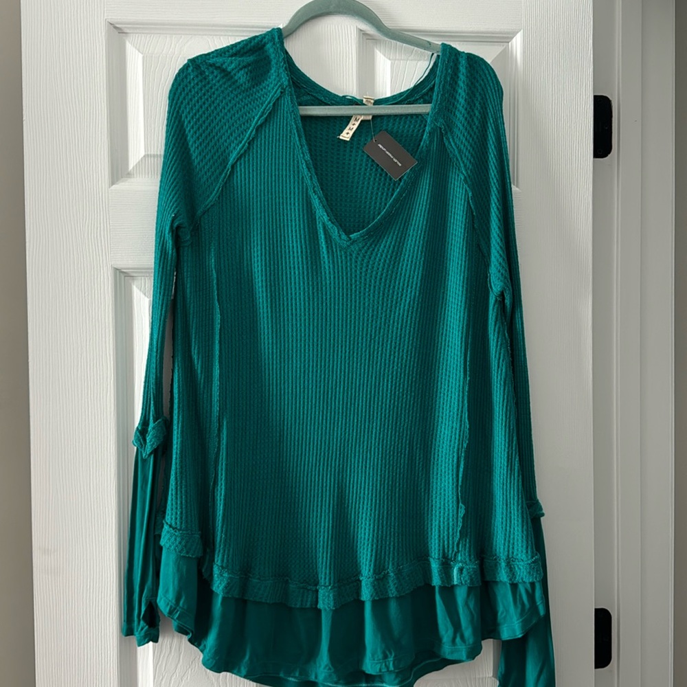 Turquoise we the free sweater medium